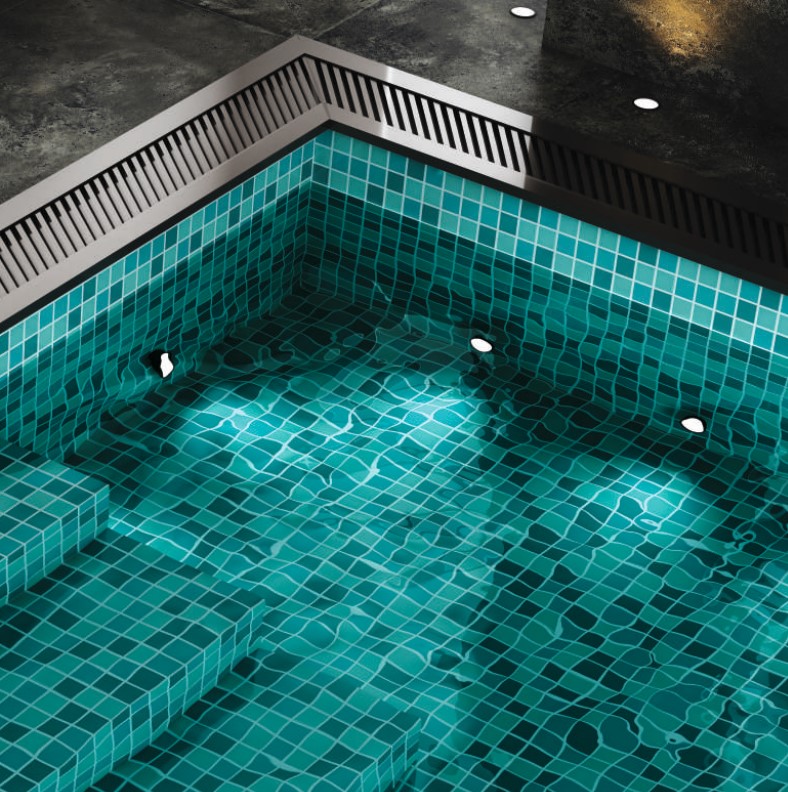 Mosaic Swimming Pool Tiles 303x303 MM for Pool, Bathroom & Interior Walls
